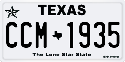 TX license plate CCM1935
