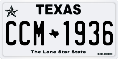 TX license plate CCM1936