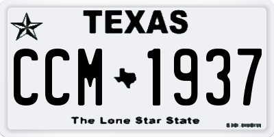 TX license plate CCM1937