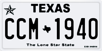 TX license plate CCM1940