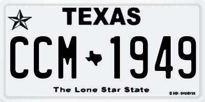 TX license plate CCM1949