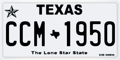 TX license plate CCM1950
