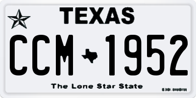 TX license plate CCM1952