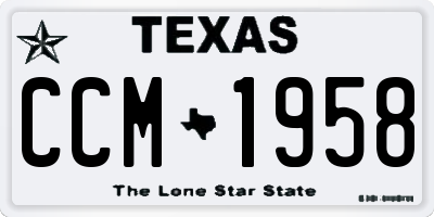 TX license plate CCM1958