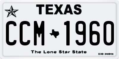 TX license plate CCM1960