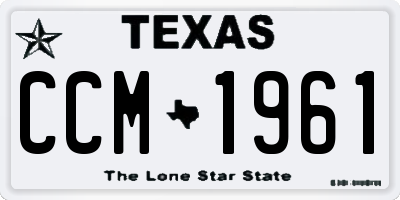TX license plate CCM1961