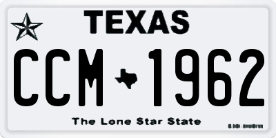 TX license plate CCM1962