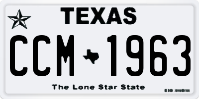 TX license plate CCM1963