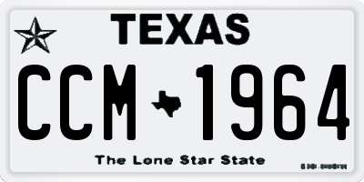 TX license plate CCM1964