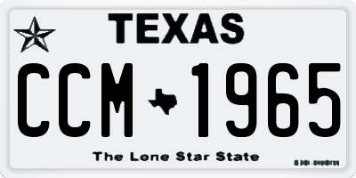 TX license plate CCM1965