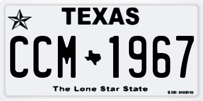 TX license plate CCM1967