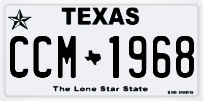 TX license plate CCM1968