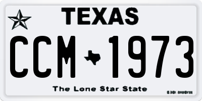 TX license plate CCM1973