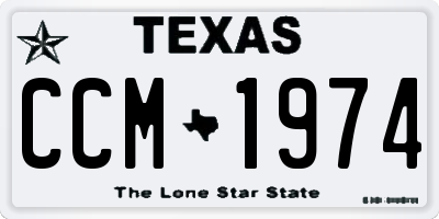 TX license plate CCM1974