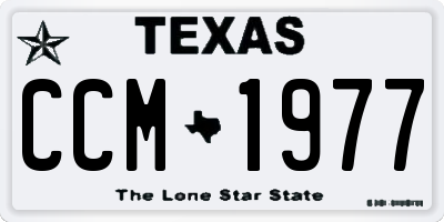 TX license plate CCM1977