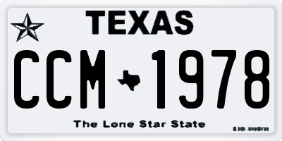 TX license plate CCM1978