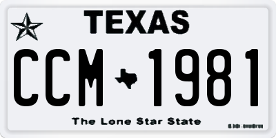 TX license plate CCM1981