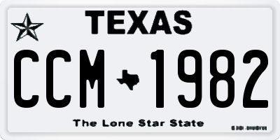 TX license plate CCM1982
