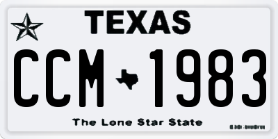 TX license plate CCM1983
