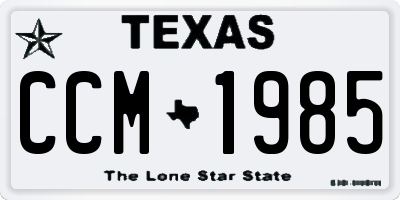 TX license plate CCM1985