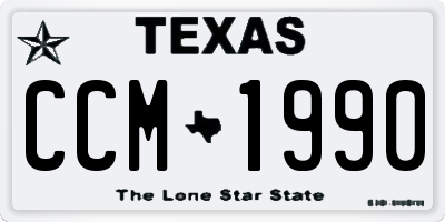 TX license plate CCM1990