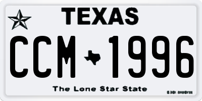 TX license plate CCM1996