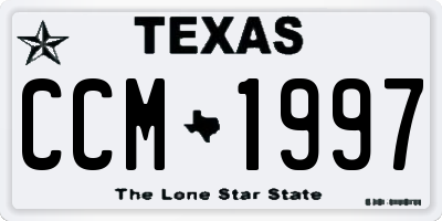 TX license plate CCM1997