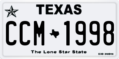 TX license plate CCM1998