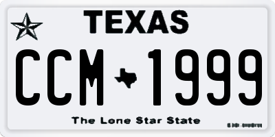 TX license plate CCM1999