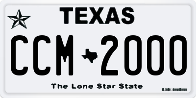 TX license plate CCM2000