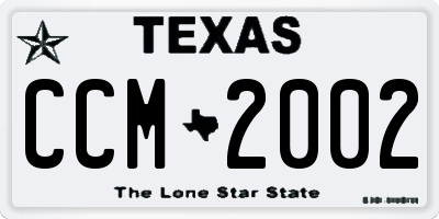TX license plate CCM2002