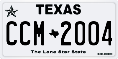 TX license plate CCM2004