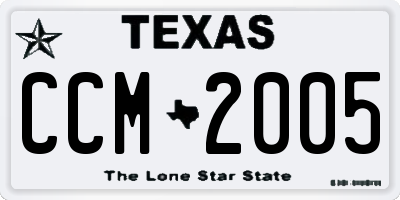 TX license plate CCM2005