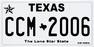 TX license plate CCM2006