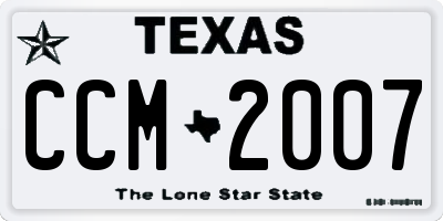 TX license plate CCM2007