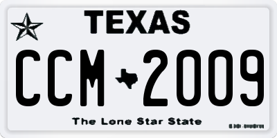 TX license plate CCM2009