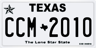 TX license plate CCM2010