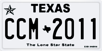 TX license plate CCM2011