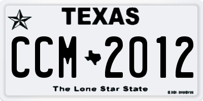TX license plate CCM2012