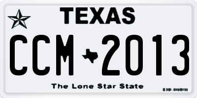 TX license plate CCM2013
