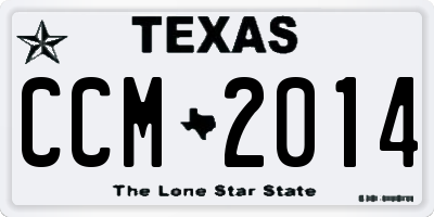 TX license plate CCM2014