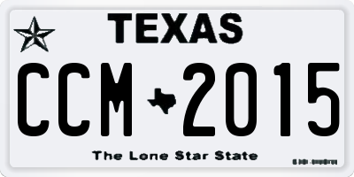 TX license plate CCM2015