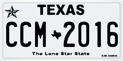 TX license plate CCM2016
