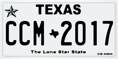 TX license plate CCM2017