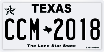 TX license plate CCM2018