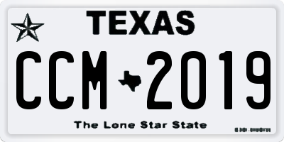 TX license plate CCM2019