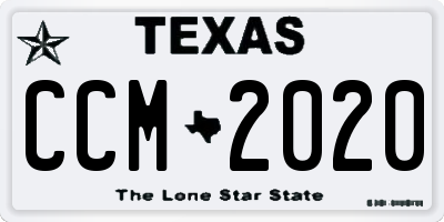 TX license plate CCM2020