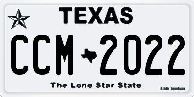 TX license plate CCM2022