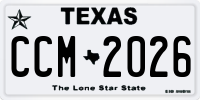 TX license plate CCM2026