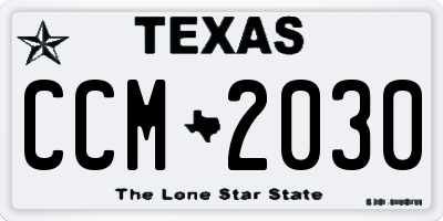 TX license plate CCM2030